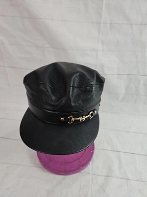 Forever 21 Negro Peluche Newsboys Adulto Sombrero Gorra Acento Dorado Foto 1 de 4