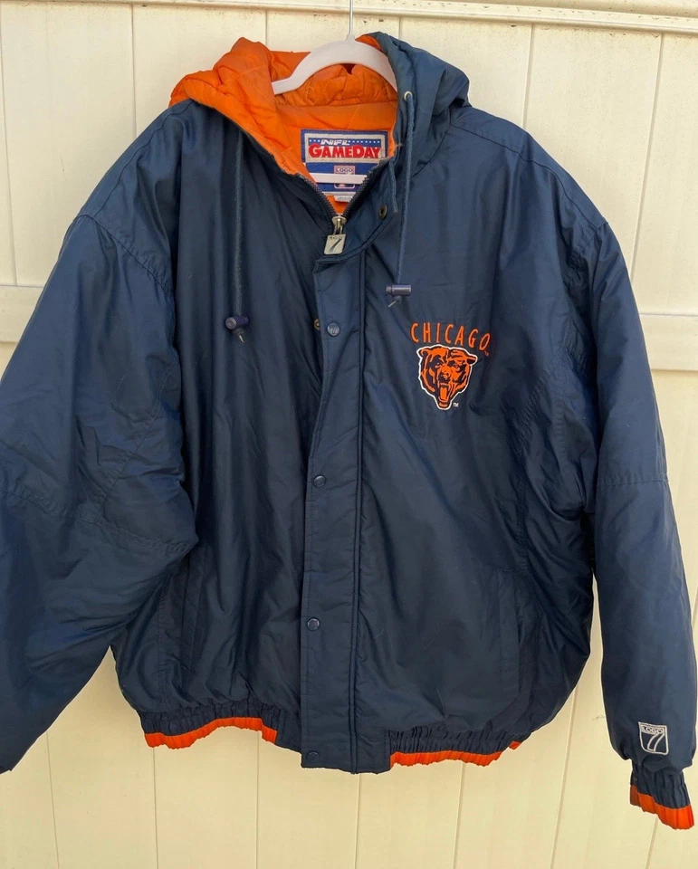 Vintage Chicago bears NFL Jacket Hooded Nylon Sports Mens Size XL - Image 1 of 2