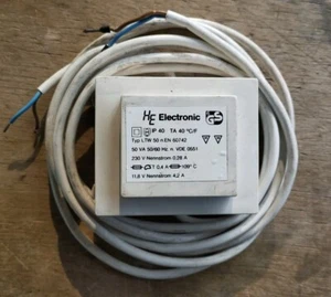 HE Electronic LTW 50 Beleuchtungstransformator VDE 0551 DIN EN 60742 230V IP40 - Bild 1 von 2
