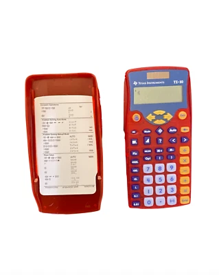 New Texas Instruments TI-10 Dual Power 2-Line Elementary Calculator Red Pocket - Image 1 of 4