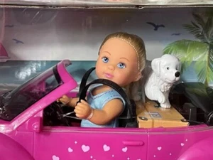 Simba Toys Evi's Käfer Auto & 4,75" Puppenspielset mit Welpenfigur & Zubehör - Bild 1 von 9