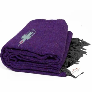 Purple Mexican Blanket Vintage Style Thunderbird Serape Falsa | Yoga Blanket - Picture 1 of 3