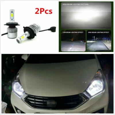 2Pcs Car LED H4 HB2 Hi/Lo Dual Bulb Fog Driving Headlight Kit 160W 16000LM 6000K - Image 1 of 4