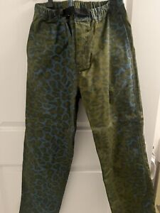 Pantalon HUF ceinture taille petit camouflage léopard vert rare Deadstock