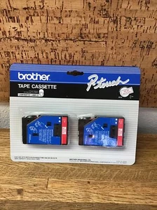 Paquete de 2 cassette Brother 1/2" rojo sobre blanco P-touch PT170K, PT-170K LL4.2 - Imagen 1 de 5
