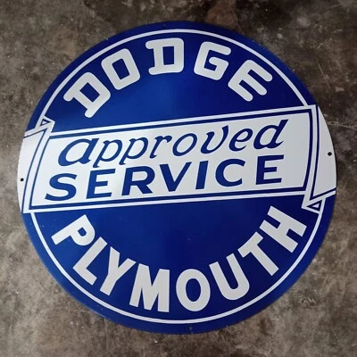 Dodge Plymouth  Porcelain Enamel Heavy Metal Sign 30  Inches Double Side - Image 1 of 2
