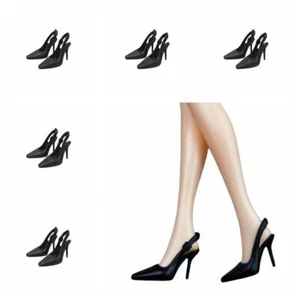 10Pairs Black High Heel Doll Shoes 1/6 Doll Office Lady Sandals 11.5" Kid Toy - Picture 1 of 6