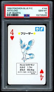 Pokemon ARTICUNO Japanese BLUE Back 4 of Hearts POKER Card 144 - PSA 10 GEM MINT - Picture 1 of 2