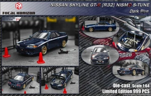 Focal Horizon FH 1:64 Nissan GTR R32 Nismo S-Tune Dark Blue Diecast Model Car - Picture 1 of 9