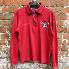 Paul & Shark Polo Shirt Men’s XL Red Long Sleeve Embroidered Yachting Crest Logo