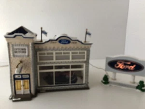 Departmemt 56 Snow Village Series "Uptown Motors Ford" 56-54941 - Picture 1 of 10