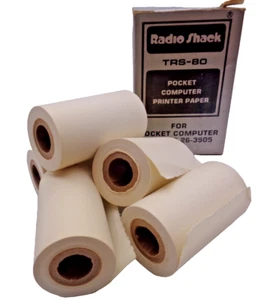 TANDY/RADIO SHACK -- POCKET COMPUTER PRINTER PAPIER 26-3506 (5 ROLLS) #IN BOX - Picture 1 of 2