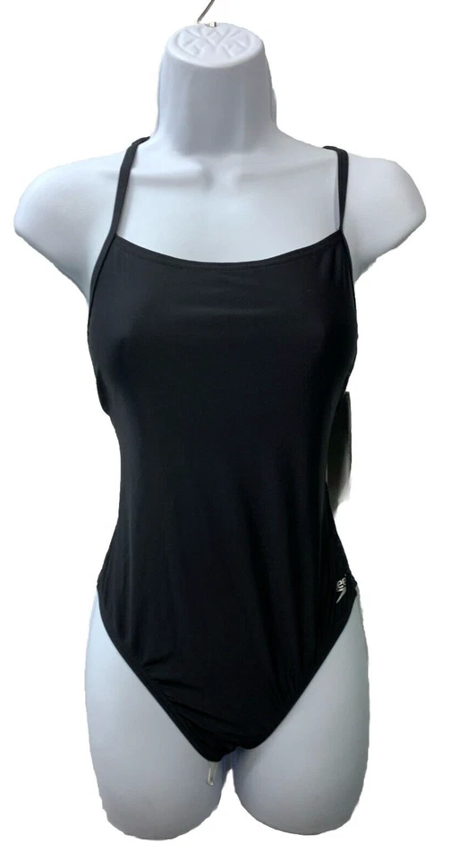 Speedo Solid Pro LT Swimsuit One Piece Womens Sz 6/32 Team Black Aquatic Sports