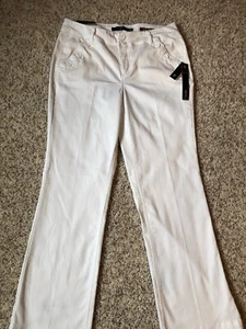 Style&co. Love My Fit Women's White Mid Rise Trousers Pants Size 16x34 NWT - Picture 1 of 12