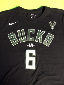 Bucks In 6 NBA The Nike Tee T Shirt Black Mens Large Milwaukee Bucks - Picture 1 of 9