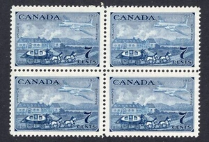 Canada #313 7¢ Stagecoach & Plane Stamp Centenary Block of 4 Mint Never Hinged-A - Picture 1 of 1