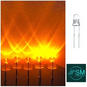100pcs 3mm LED Flashing Blinking Orange Light Emitting Diodes 1.5hz On Off - Picture 1 of 5