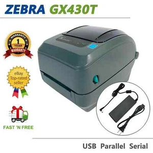 TESTED Zebra GX430T Thermal Transfer Barcode Label Printer 300 dpi USB Serial - Picture 1 of 10