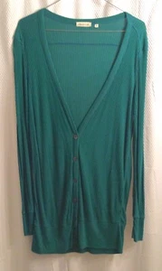 Martin & Osa Lightweight Green Long Sleeve Ribbed Tight Knit Cardigan Adult M - Picture 1 of 5
