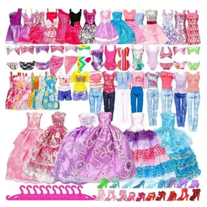 50Pcs Barbie Doll Clothes Bundle Dresses Shoes Set Accessories Girls Toy Gift AU - Picture 1 of 5