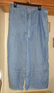 CURRENT AIR LOS ANGELES BLUE 100% TENCEL WIDE LEG BELTED PANTS NWT SZ L - Bild 1 von 11
