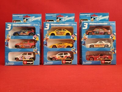 BURAGO 1:43 LOTTO 9 MODELLI  MACCHININE MODELLINI BOX DISNEY  MADE ITALY VINTAGE - Immagine 1 di 4
