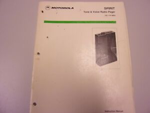Vintage Motorola Spirit Pager  Radio Service Maintenance Manual 