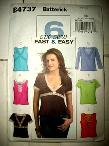Maglia modello Miss Butterick 4737 PLUS taglia 14 16 18 20 NON TAGLIATA FF molto facile - Foto 1 di 2