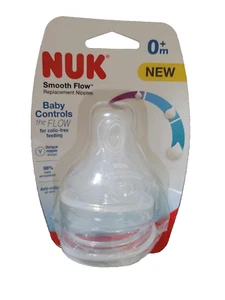 NUK Smooth Flow Replacement Nipples 2-Pack 0M+ - Picture 1 of 1