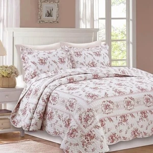 Twin Size 2-Piece QUILT SET Floral Cozy Line Home Fashion COTTON SHELL & FILLING - Picture 1 of 3
