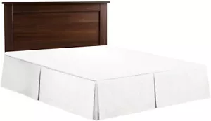 Egyptian Cotton Box Pleated Bed Skirt 600TC CalKing Size White Solid 12Inch Drop - Picture 1 of 5