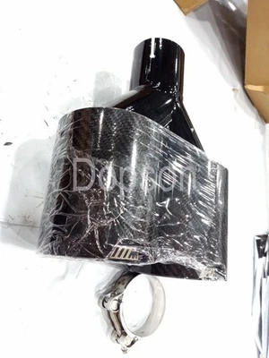 Used Carbon Fiber For BMW Exhaust Twin End Tips Tail Dual (101MM Out 63MM In) - Imagem 1 de 4
