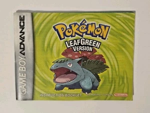 Game Boy Advance GBA Pokemon Versión Hoja Verde Folleto de Instrucciones Manual Solo - Imagen 1 de 2