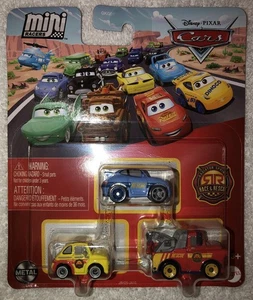 DISNEY PIXAR CARS MINI RACERS RACE & RESCUE MATER, SALLY & LUIGI 3 PACK NEW - Picture 1 of 2