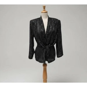 Vintage 90er Y2K Petites Top klein Wickeloptik vorne zum Binden Glitzer Fee Whimsigoth Party Glamourös - Bild 1 von 10