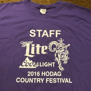 Camiseta Hodag Country Festival Rhinelander WI STAFF 2016 Coors Light Miller Lite - Imagen 1 de 10