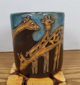 Mara Large  Stoneware Coffee Mug Made In Mexico Giraffe Family 16 oz - Bild 1 von 8