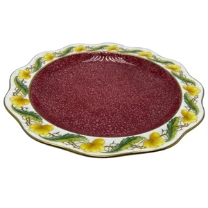 Royal Doulton Salad Plate 8-7/8" Yellow Floral Nasturtiums Red Speckled Center - Picture 1 of 4
