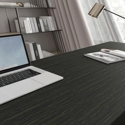 Papel de contacto 30"X118" papel de contacto de grano de madera negro y dorado papel tapiz de madera... Foto 1 de 4