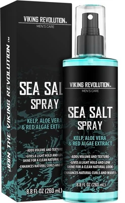 Spray de sal marina para cabello hombre - Spray texturizante para cabello con algas, aloe vera y rojo Foto 1 de 4