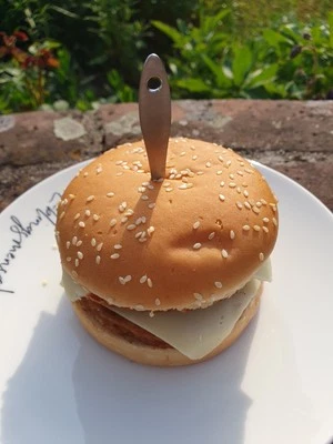 MBM-METALL Burger Hamburger Spieße aus Edelstahl Partyspieße Grill Fleischspieß Spiess BBQ