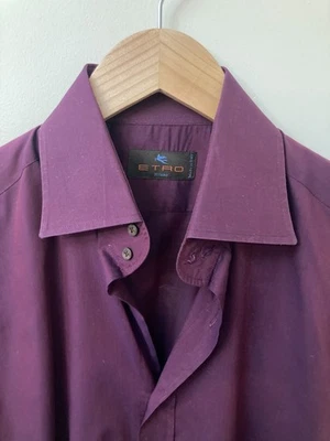 VGUC Etro Dress Shirt Purple/Magenta 40/15.75 - Image 1 of 4