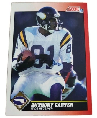 1991 Score #182 Anthony Carter Minnesota Vikings NFL Football Card (O3 - Image 1 of 2