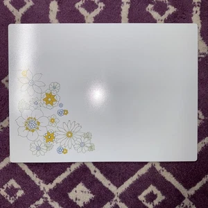 Großes Corning Ware Thekensparer Schneidebrett Blau Gold Blumenstrauß 20"x 16" - Bild 1 von 5