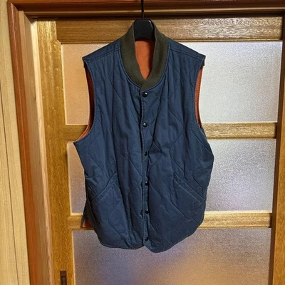 DOUBLE RL Flying Vest Reversible Cotton M Japan Made Vintage Style Orange Blue - Image 1 of 4