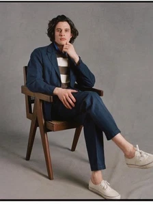 Drake’s Brown & Ecru Wide Stripe Mock Collar Long Sleeve Jersey XS -34 NWT £225 - Picture 1 of 8