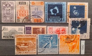 Mexico Stamp 1942 12 lot all different most used as seen, combine shipping - Picture 1 of 2