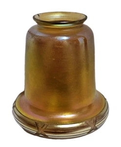 Antiker Steuben Art Glasschirm Gold Aurene irisierend signiert bitte lesen  - Bild 1 von 13