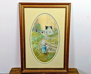 Ed Gifford Original Framed Watercolor / Gouache Amish Farmhouse Painting - Picture 1 of 9