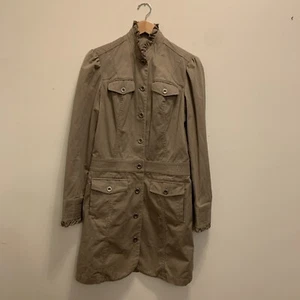 Eddie Bauer Cotton Ruffled Khaki Lightweight Jacket Size Small Women’s S - Picture 1 of 24